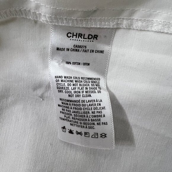 CHRLDR White Cropped Button Down with Asymmetrical Pocket - Size XS - Picture 5 of 6